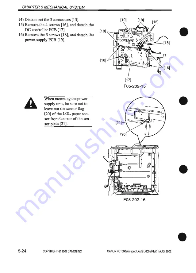 Canon imageCLASS D600s Service Manual Download Page 226