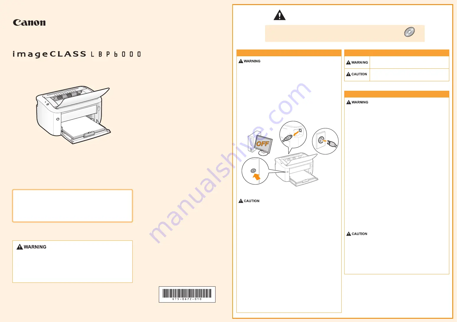 Canon imageCLASS LBP-6000 Скачать руководство пользователя страница 1