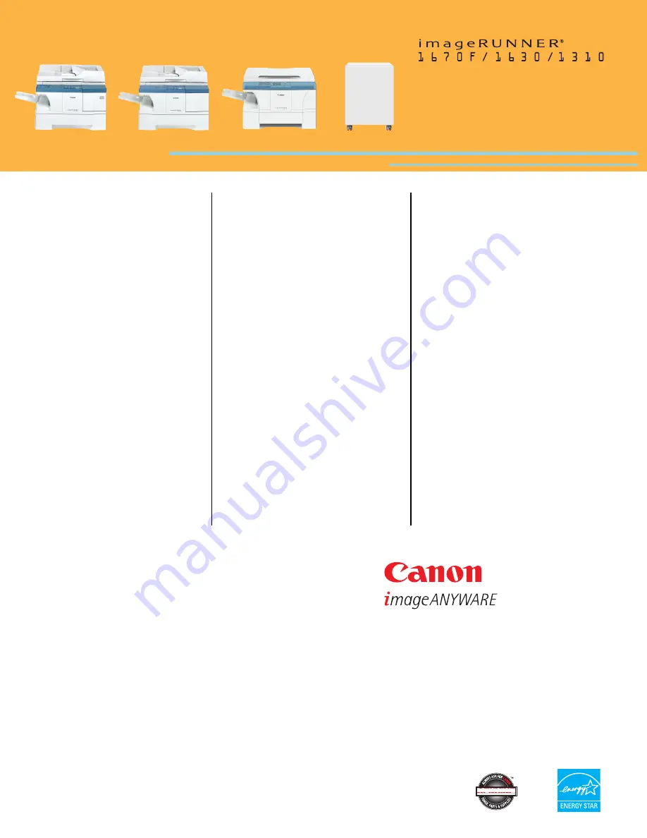 Canon imageRUNNER 1310 Datasheet Download Page 6