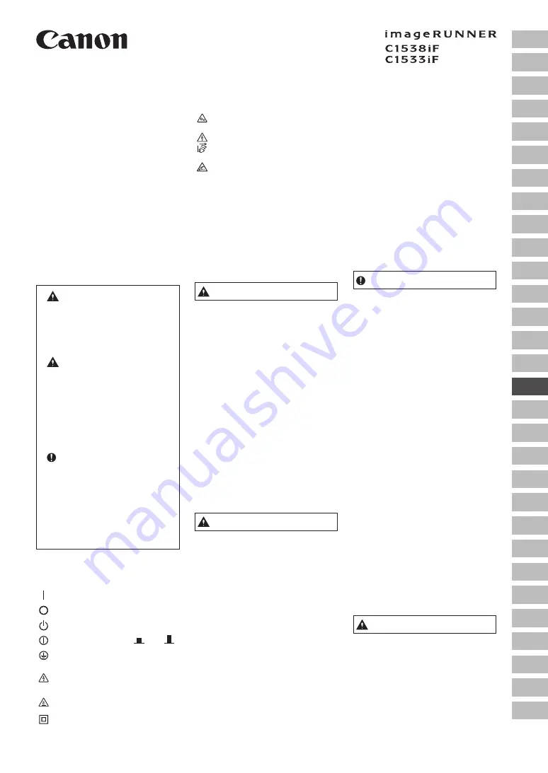 Canon ImageRUNNER C1533iF Important Safety Instructions Manual Download Page 61