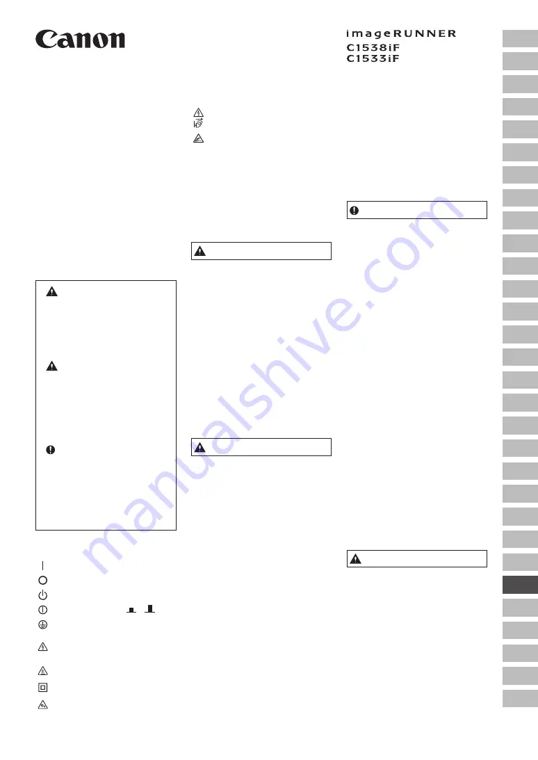 Canon ImageRUNNER C1533iF Important Safety Instructions Manual Download Page 97