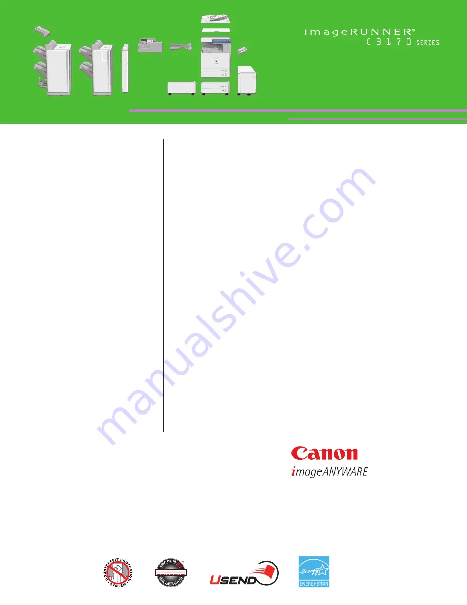 Canon imageRUNNER C3170 series Datasheet Download Page 12