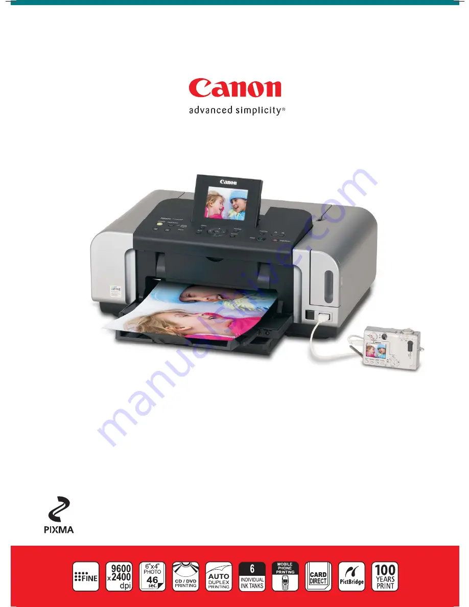 Canon iP6600D - PIXMA Color Inkjet Printer Скачать руководство пользователя страница 1