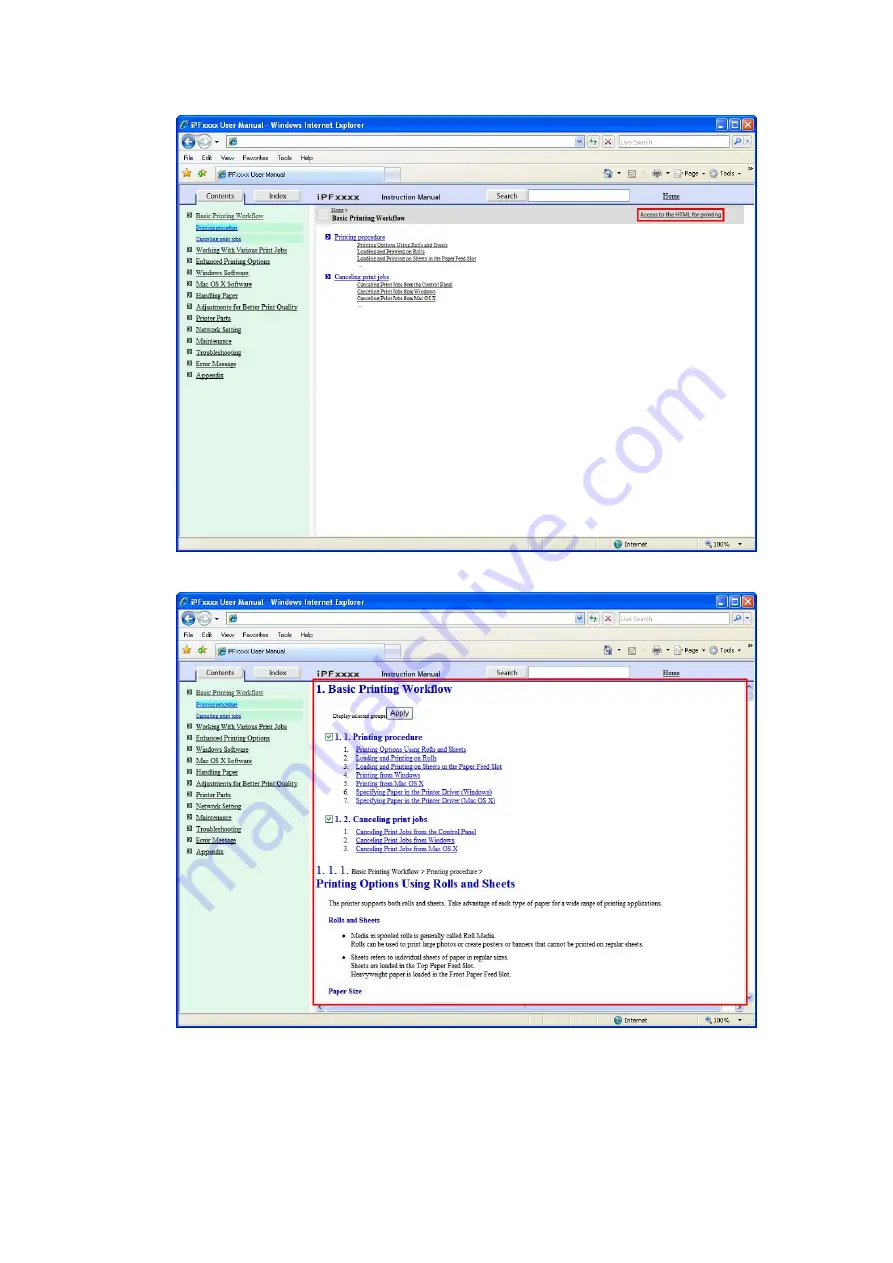 Canon iPF605 - imagePROGRAF Color Inkjet Printer User Manual Download Page 20