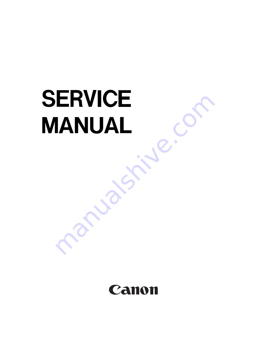 Canon iR105 Series Service Manual Download Page 1