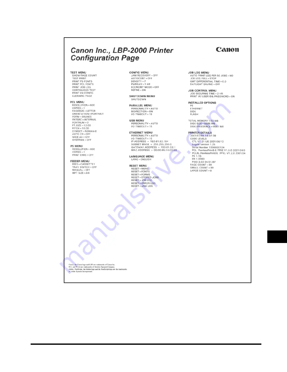 Canon LBP-2000 User Manual Download Page 198