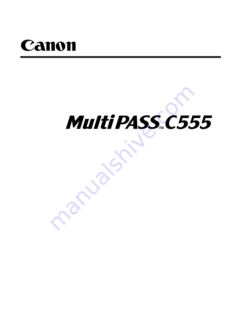 Canon MultiPASS C555 Скачать руководство пользователя страница 1