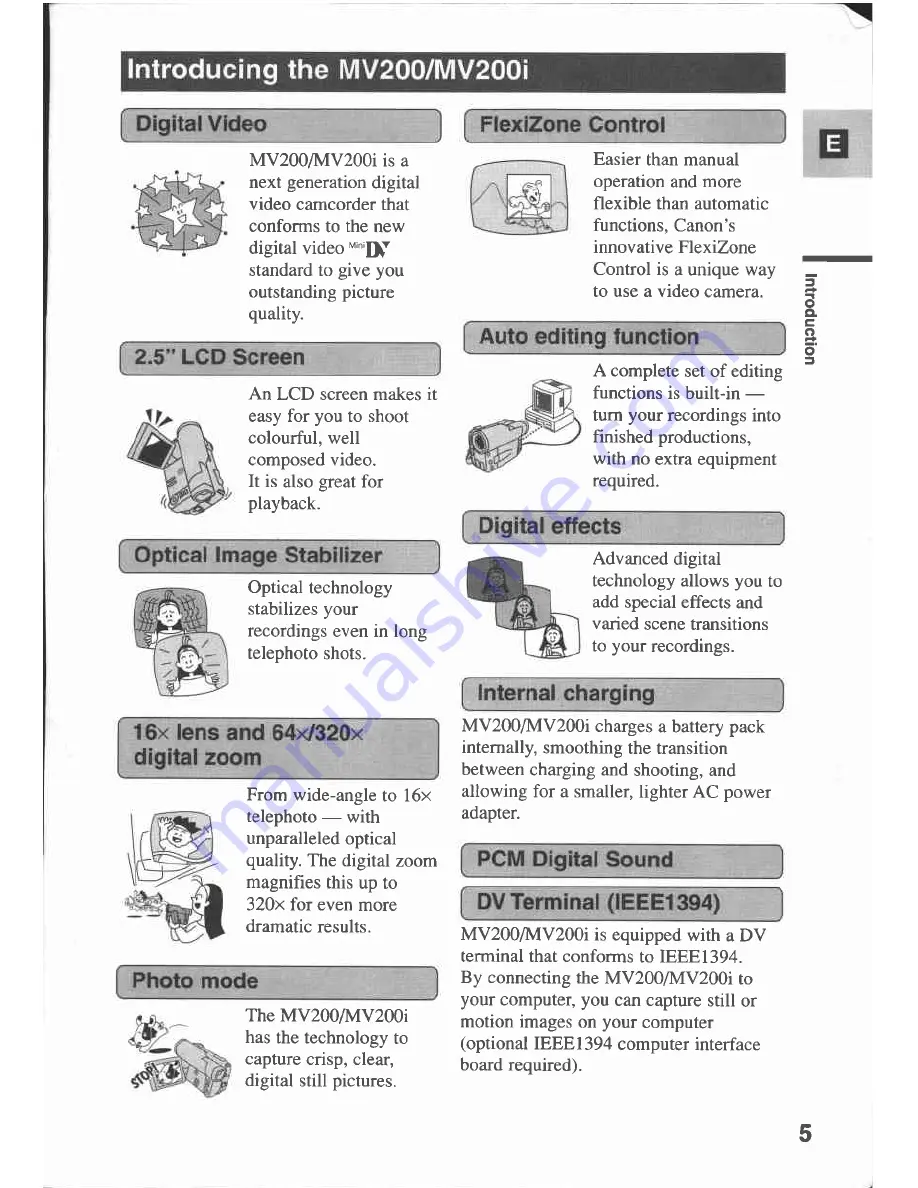 Canon MV 200 Instruction Manual Download Page 5