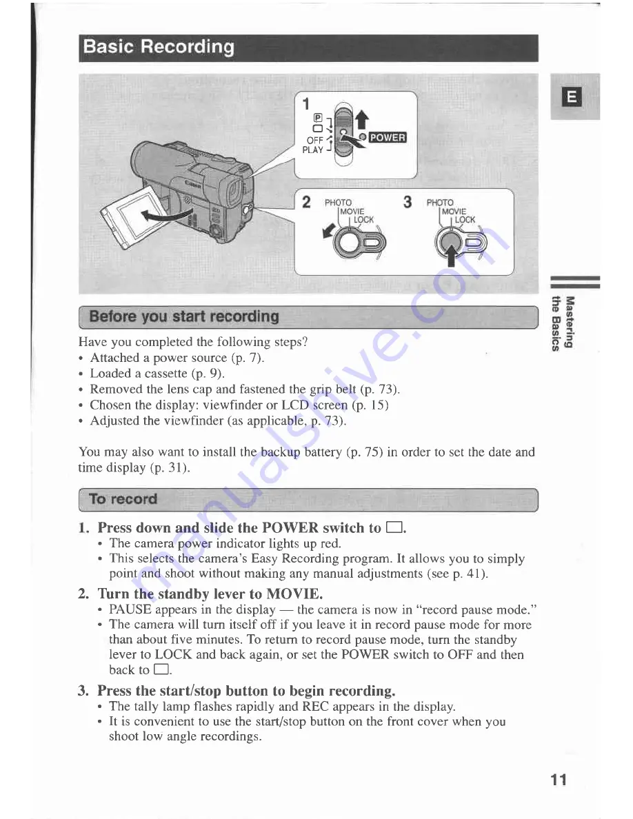 Canon MV 200 Instruction Manual Download Page 11