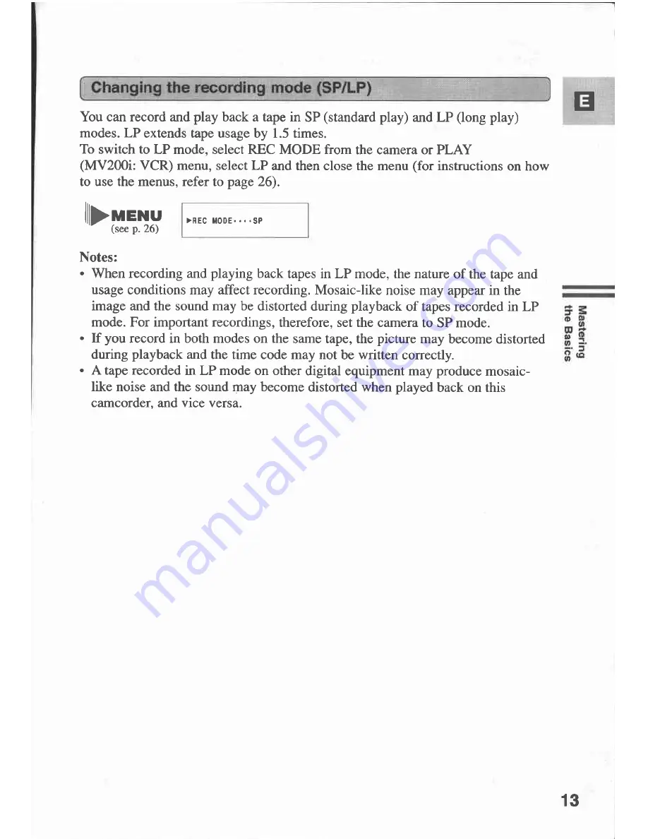 Canon MV 200 Instruction Manual Download Page 13