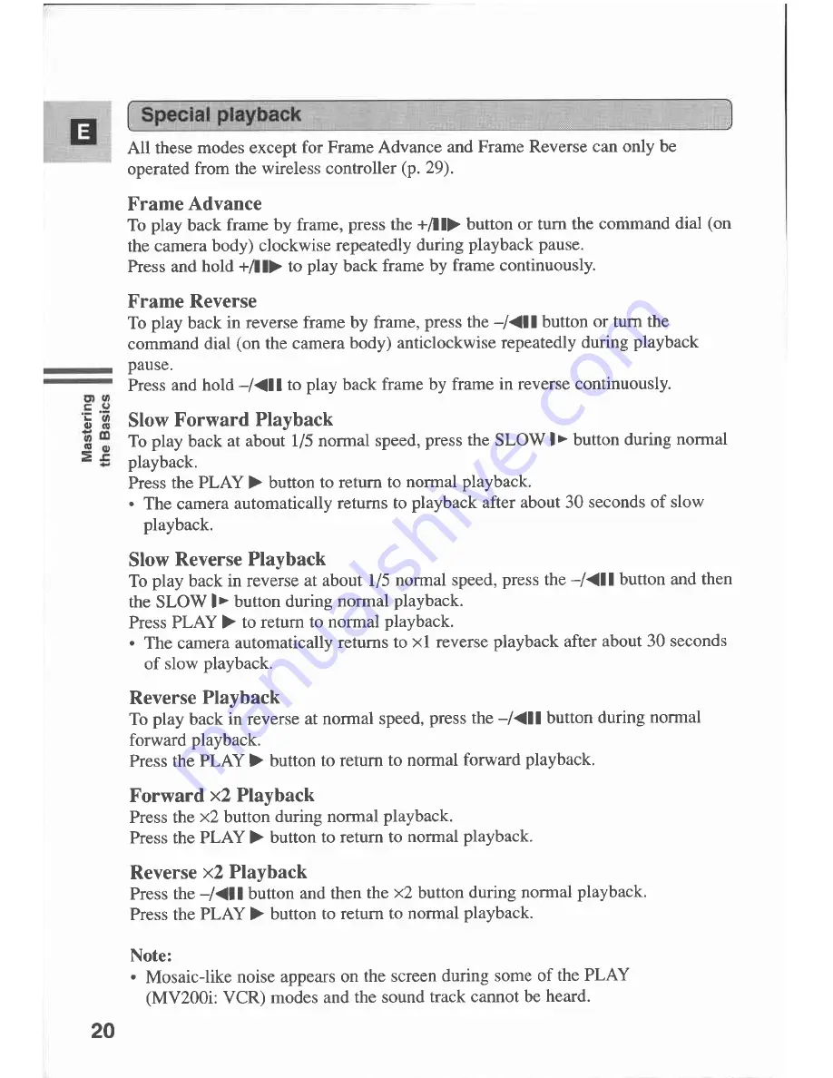 Canon MV 200 Instruction Manual Download Page 20