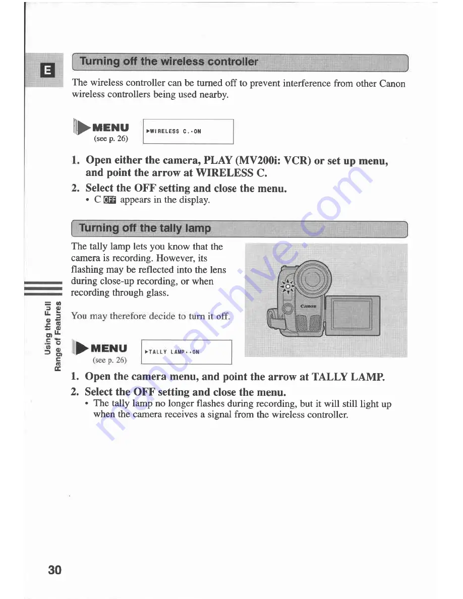 Canon MV 200 Instruction Manual Download Page 30