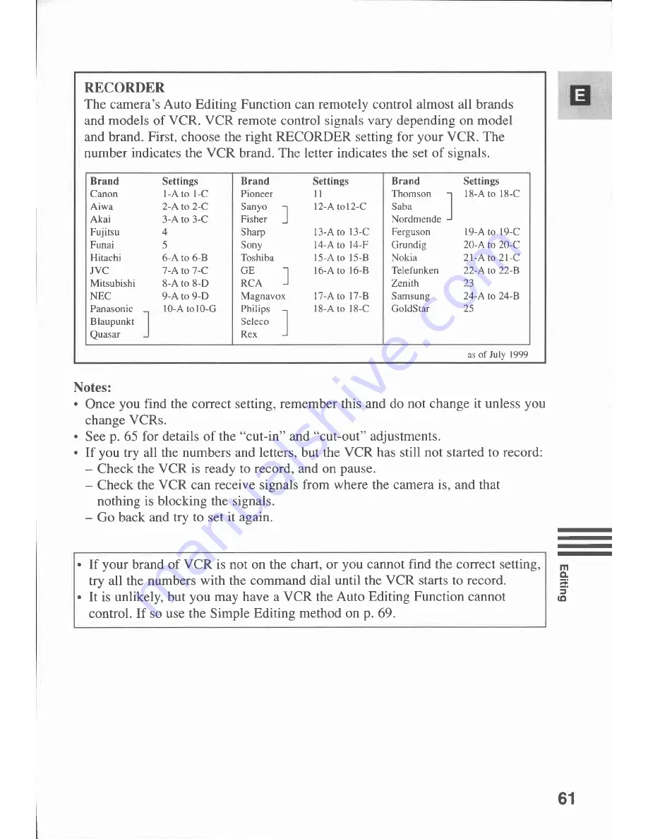 Canon MV 200 Instruction Manual Download Page 61