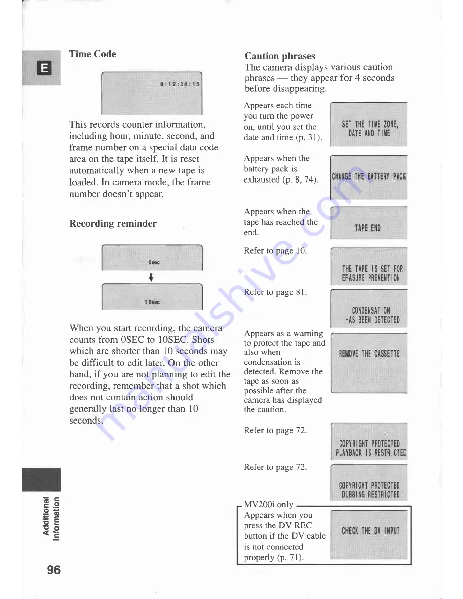 Canon MV 200 Instruction Manual Download Page 96