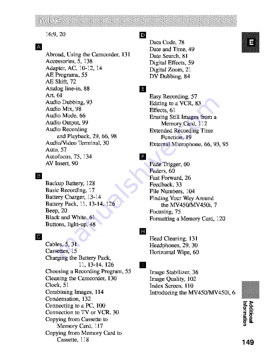 Canon MV450 Instruction Manual Download Page 149