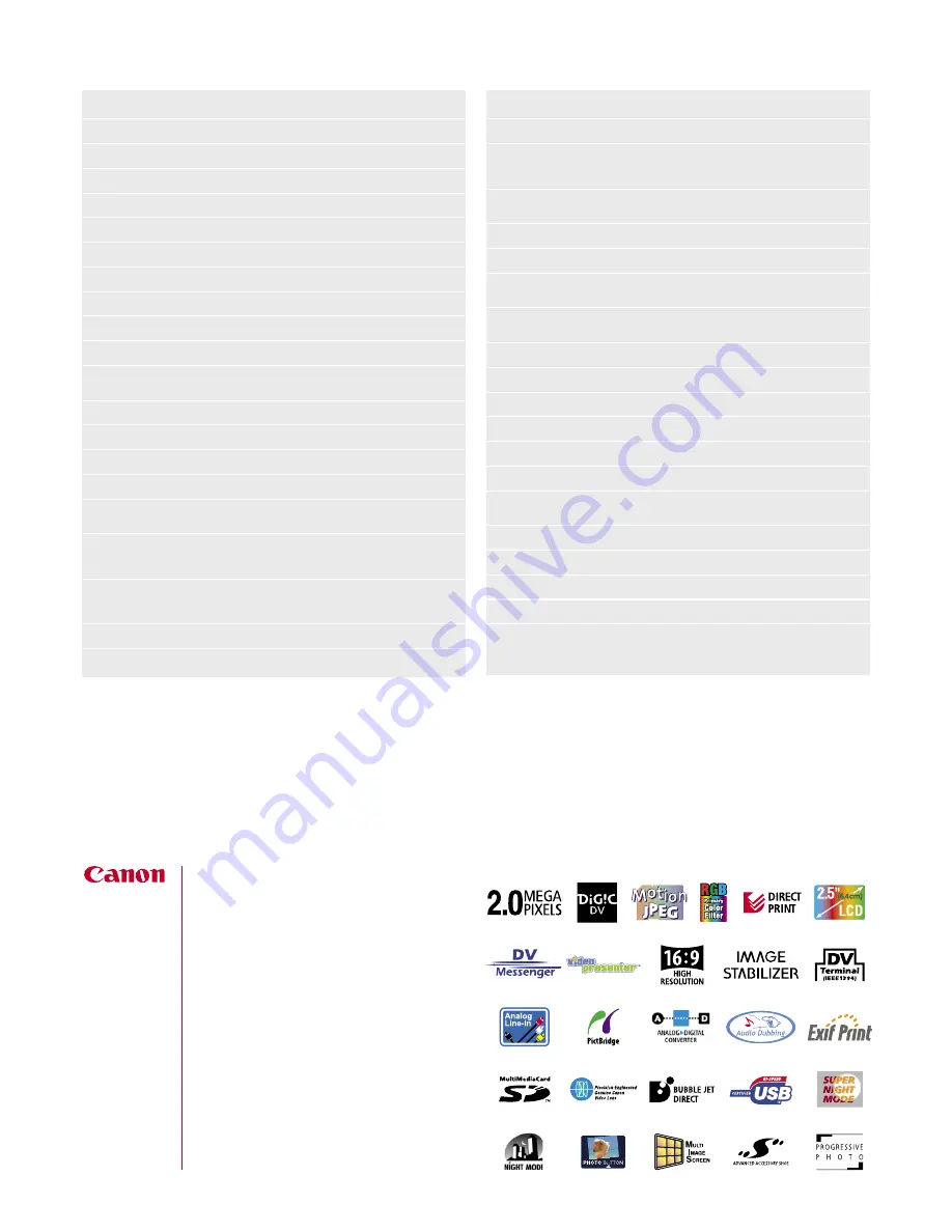 Canon MVX35i Brochure & Specs Download Page 5