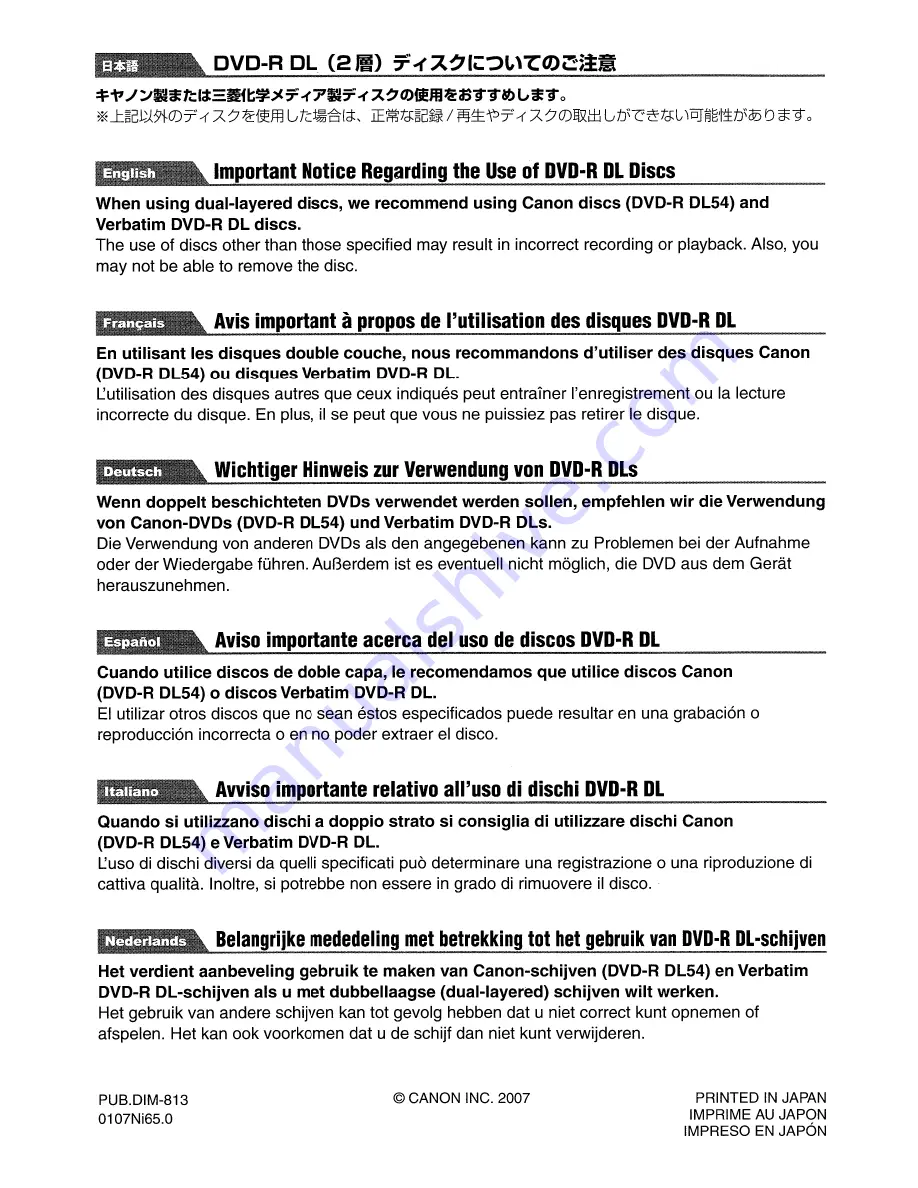 Canon OC210 Instruction Manual Download Page 86