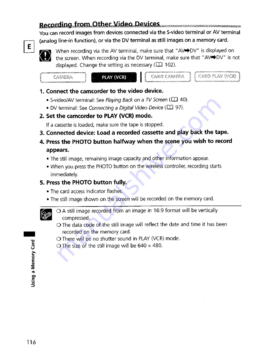 Canon optura Xi Instruction Manual Download Page 116