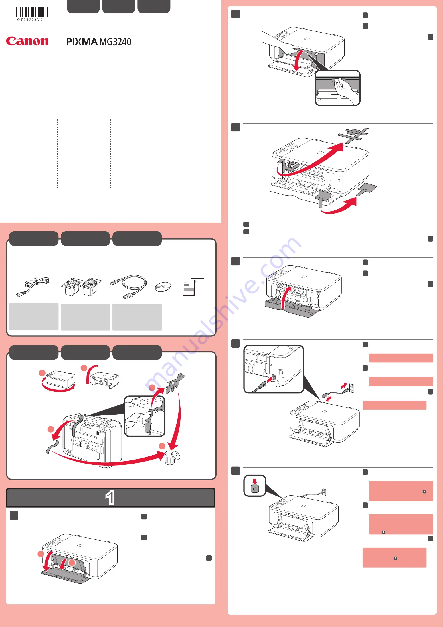 Canon PIXMA MG3240 Series Getting Started Download Page 1