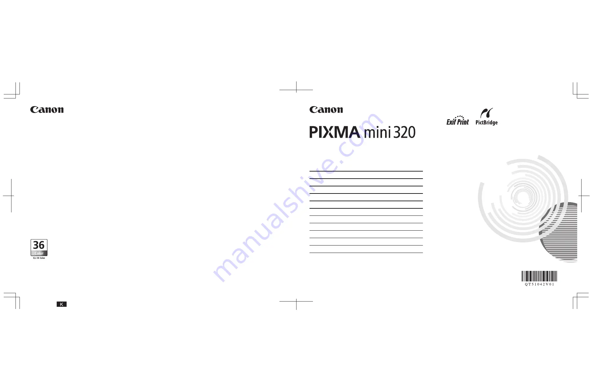 Canon PIXMA mini320 Series Скачать руководство пользователя страница 1