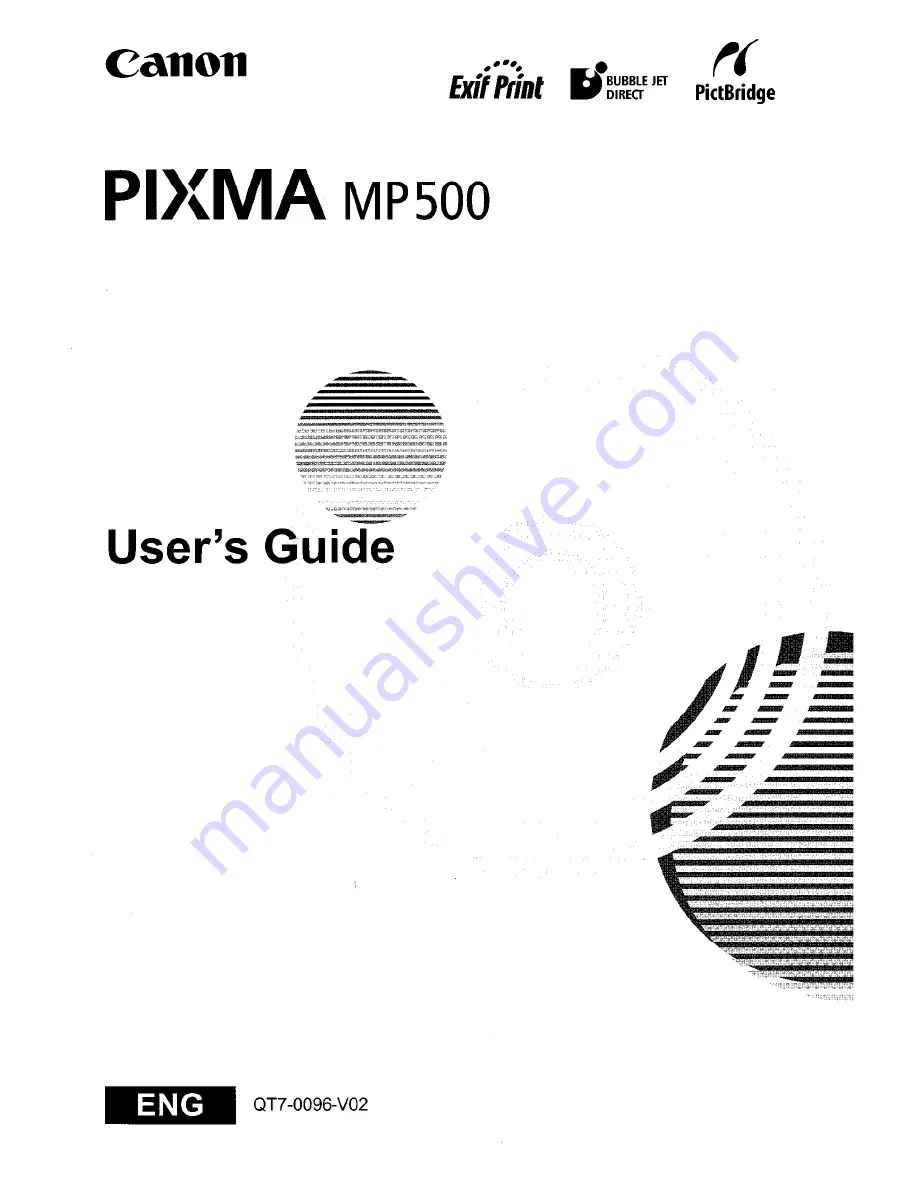 Canon PIXMA MP500 User Manual Download Page 1