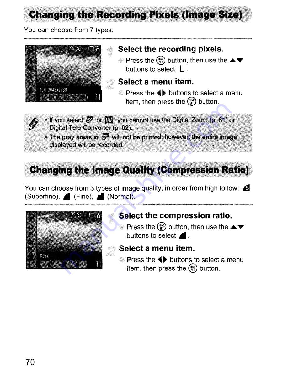 Canon PowerShot A1000 IS User Manual Download Page 70