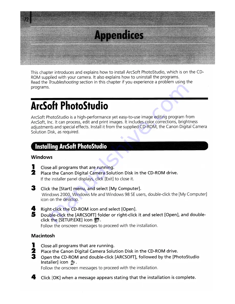 Canon PowerShot A420 User Manual Download Page 216