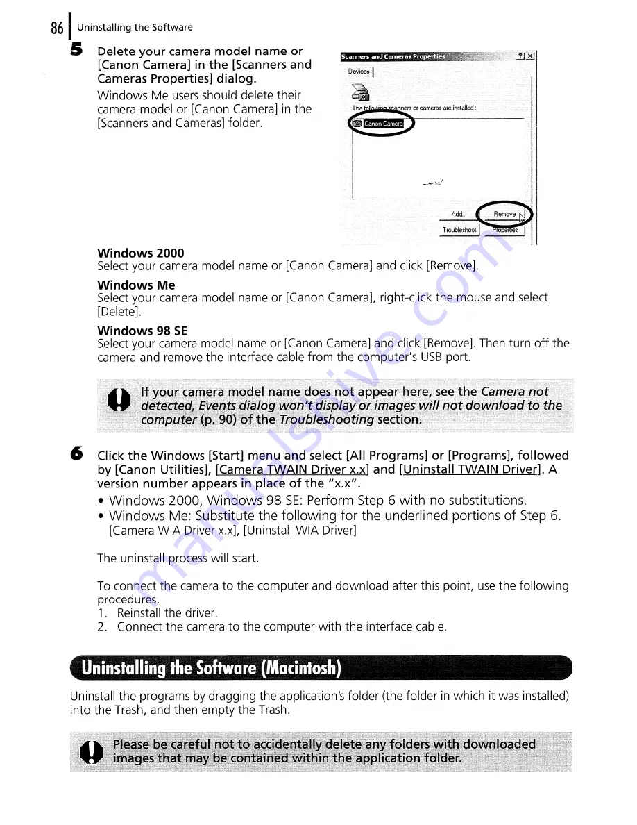 Canon POWERSHOT A610 User Manual Download Page 257