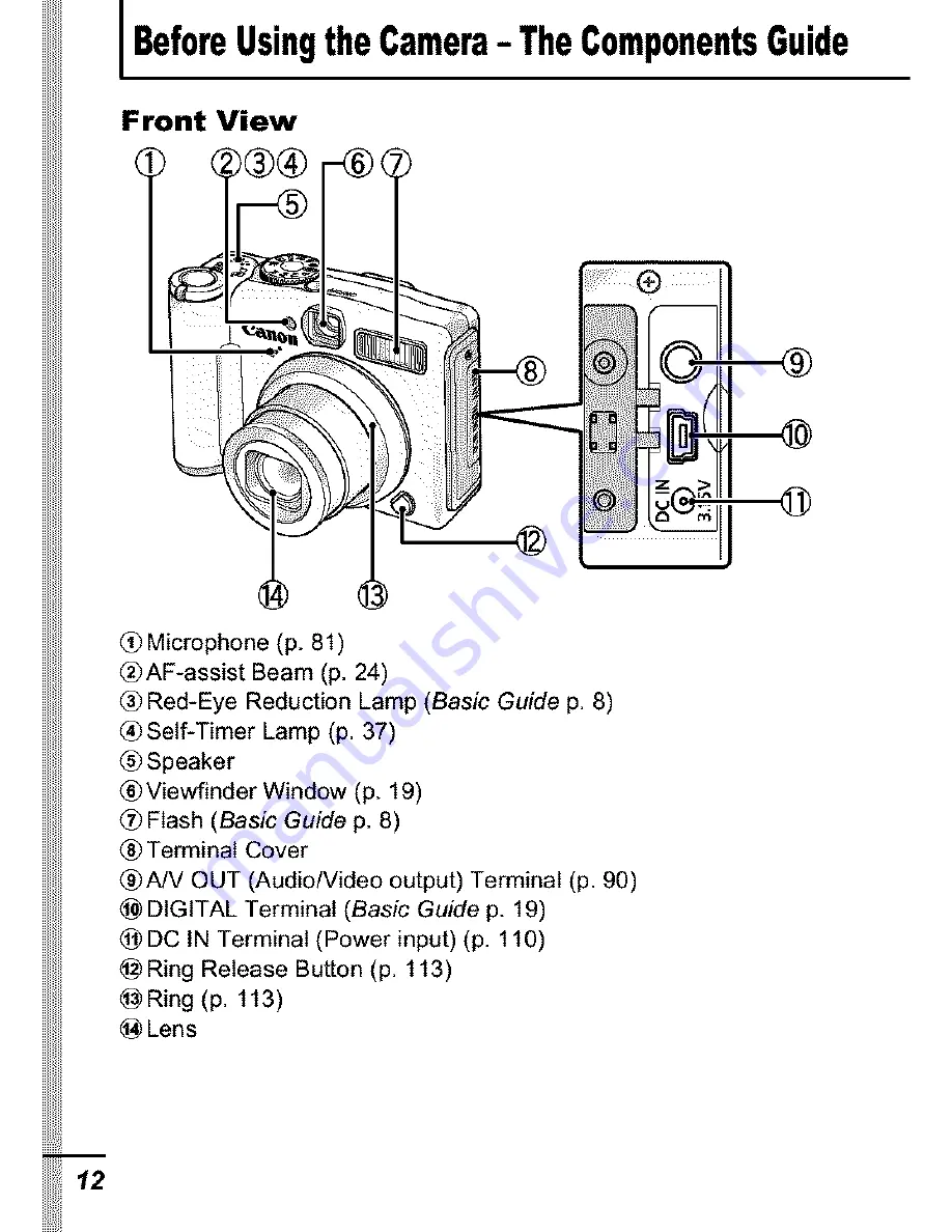 Canon POWERSHOT A700 Скачать руководство пользователя страница 14