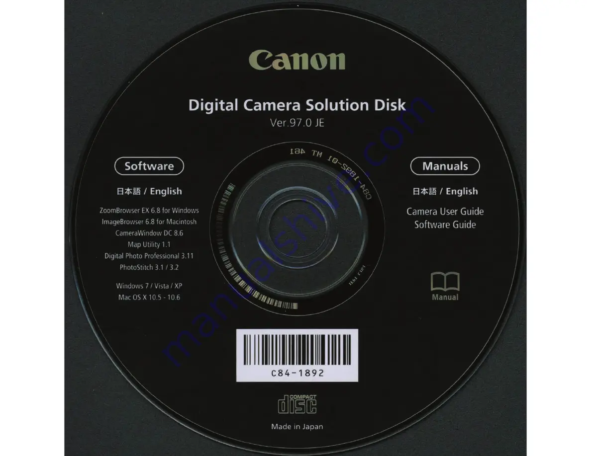 Canon PowerShot S1OO Getting Started Download Page 272