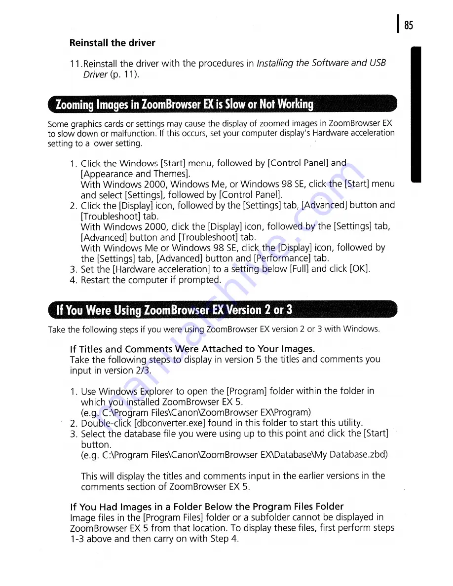 Canon PowerShot SD630 Digital ELPH Camera Basic User'S Manual Download Page 257