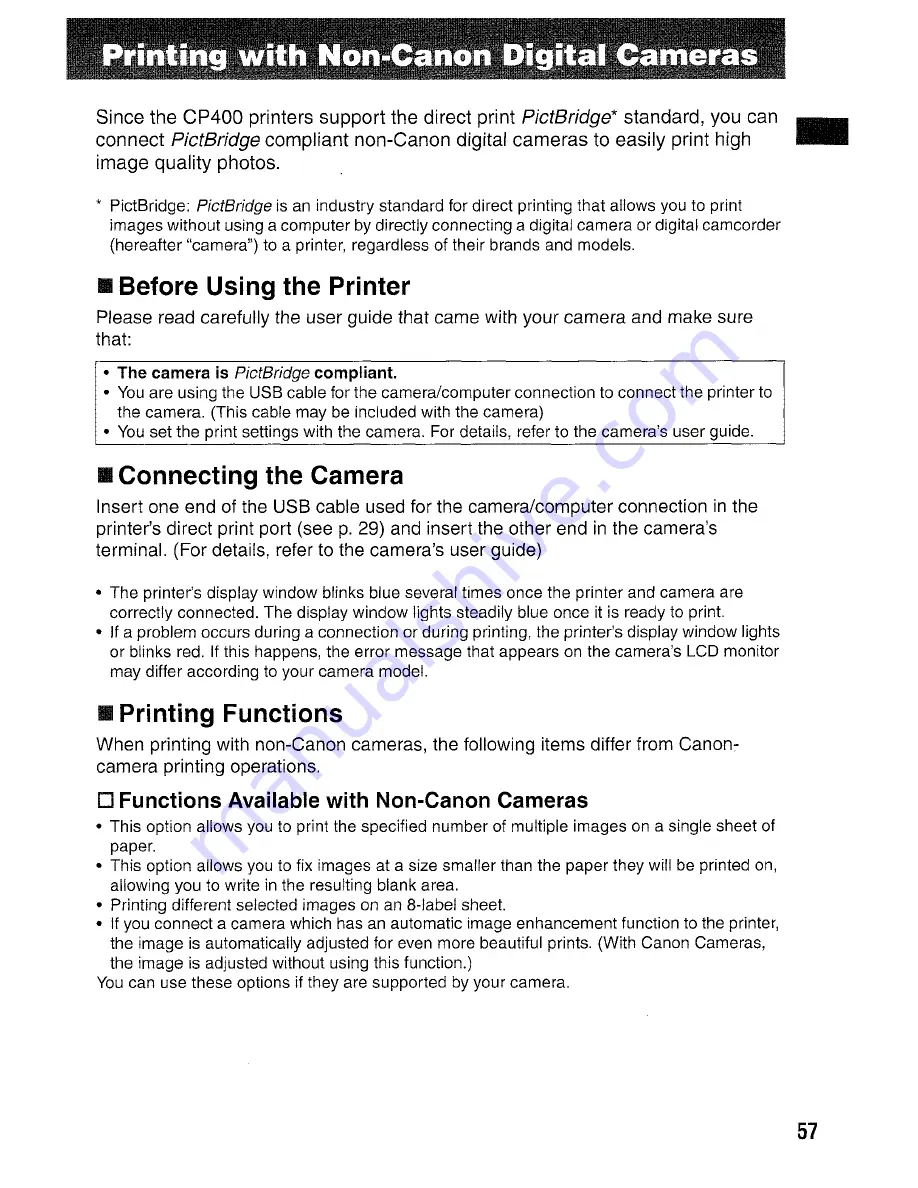 Canon SELPHY CP400 User Manual Download Page 58