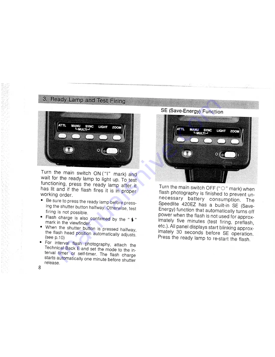 Canon Speedlite 420 EZ Instructions Manual Download Page 8