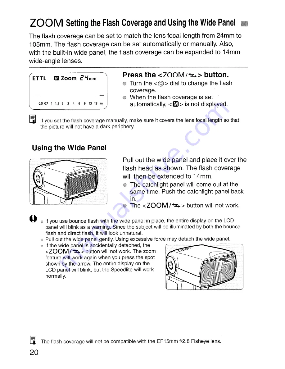 Canon Speedlite 58OEX Instruction Manual Download Page 20