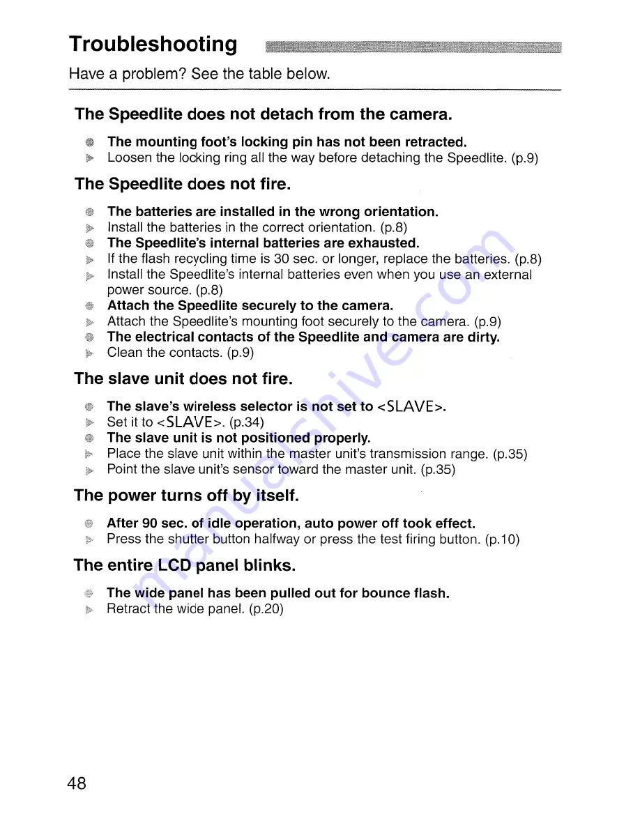 Canon Speedlite 58OEX Instruction Manual Download Page 48