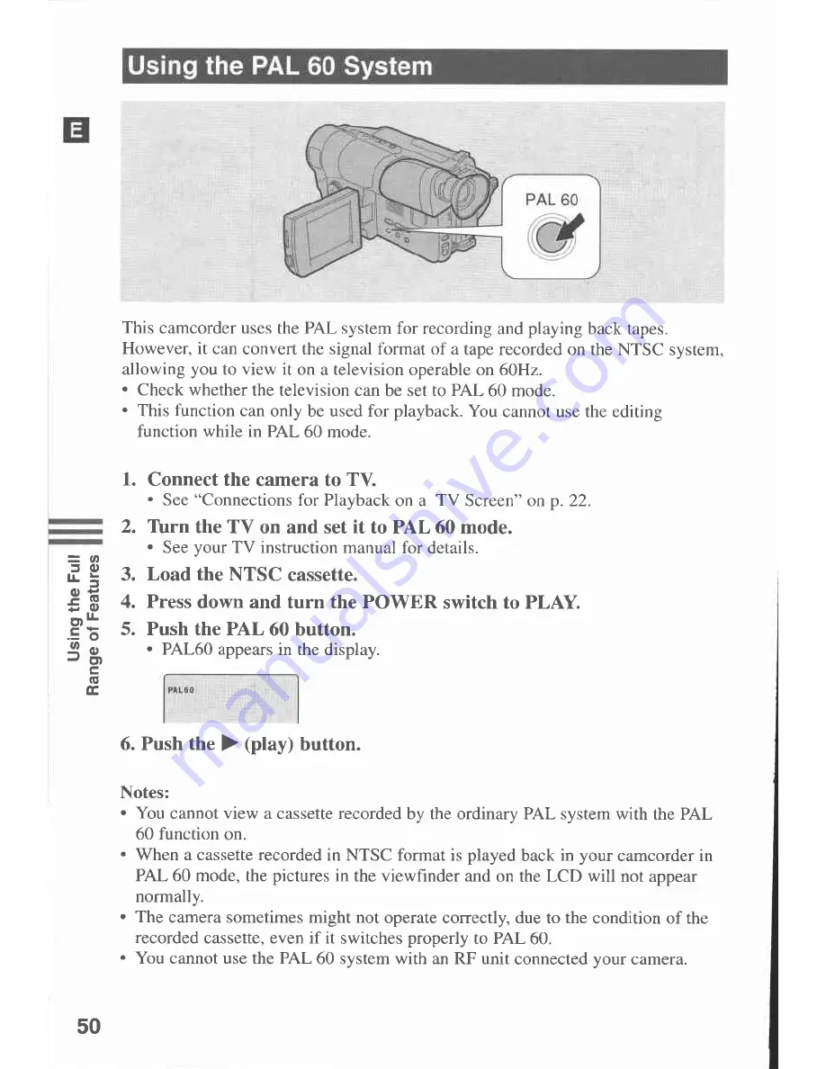 Canon UC-V20 Hi Instruction Manual Download Page 50