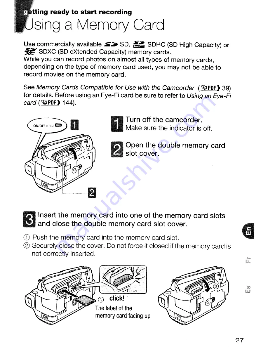 Canon VIXIA HF M40 Quick Manual Download Page 27