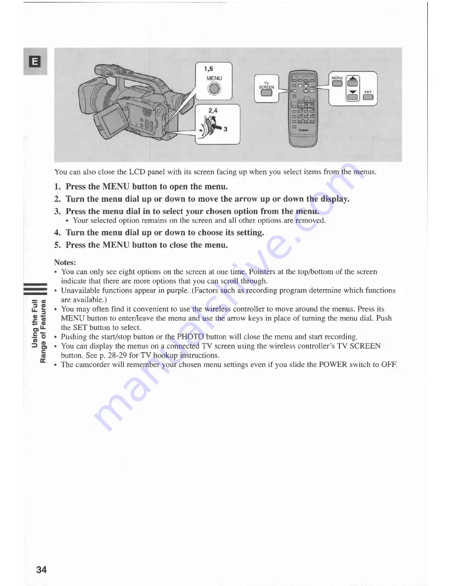 Canon XM1 Скачать руководство пользователя страница 34