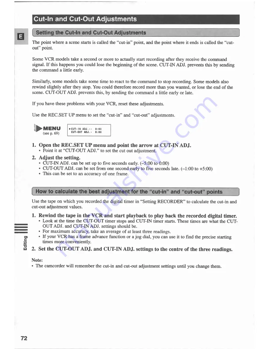 Canon XM1 Instruction Manual Download Page 72