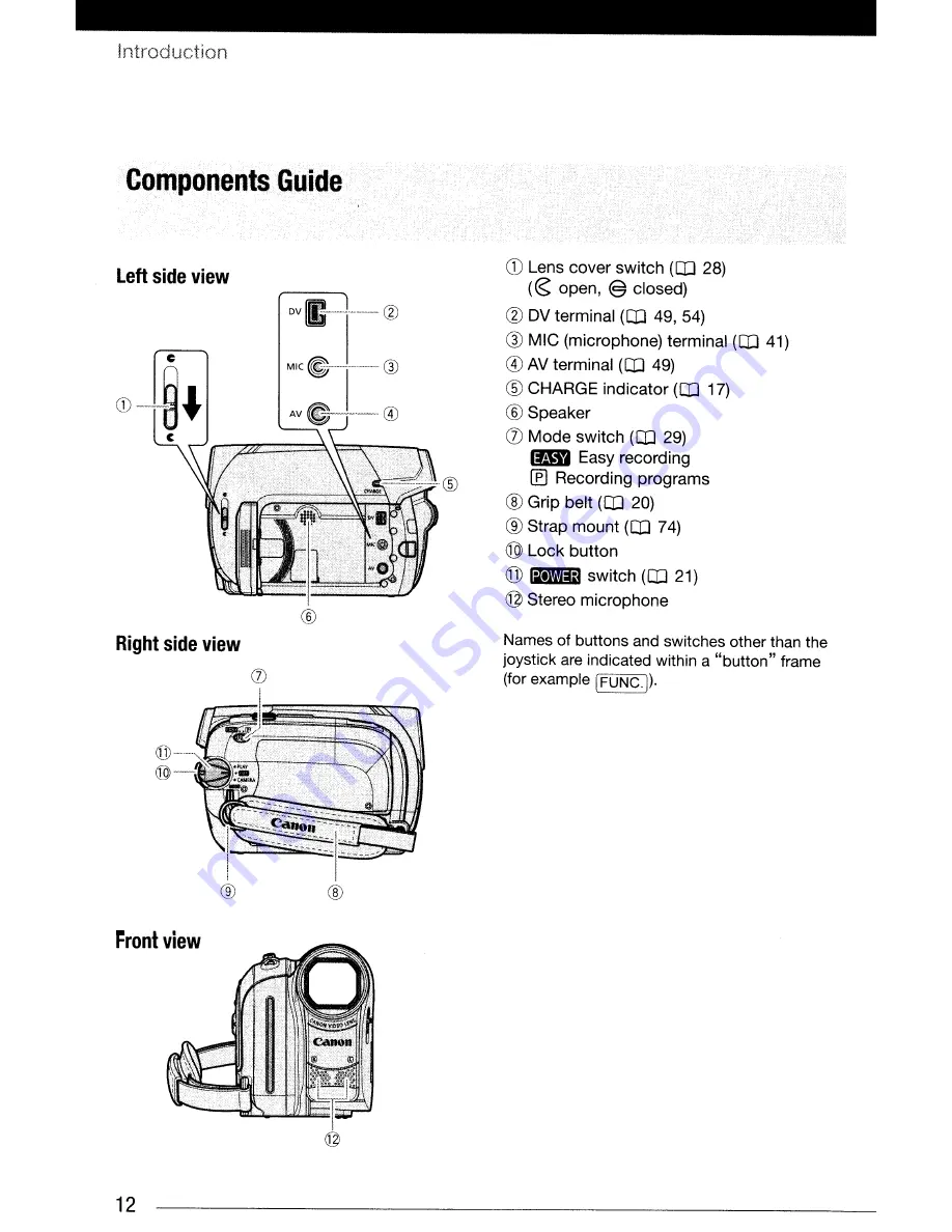 Canon ZR900 Скачать руководство пользователя страница 12