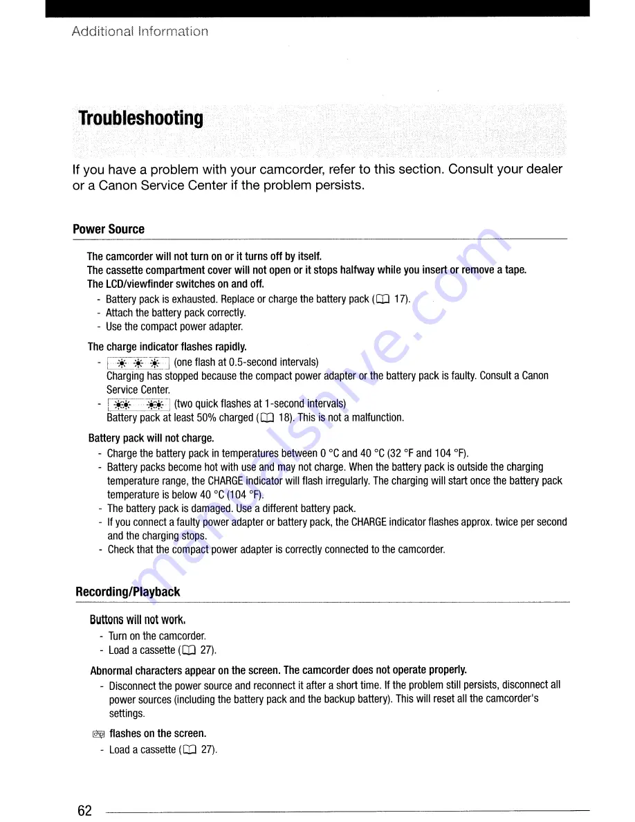 Canon ZR900 Instruction Manual Download Page 62