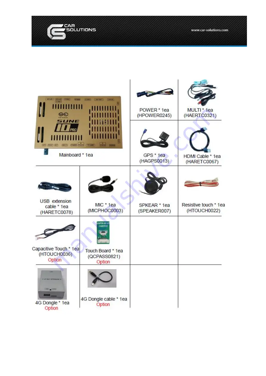 Car Solutions SUNE10 PRO Installation Manual Download Page 5