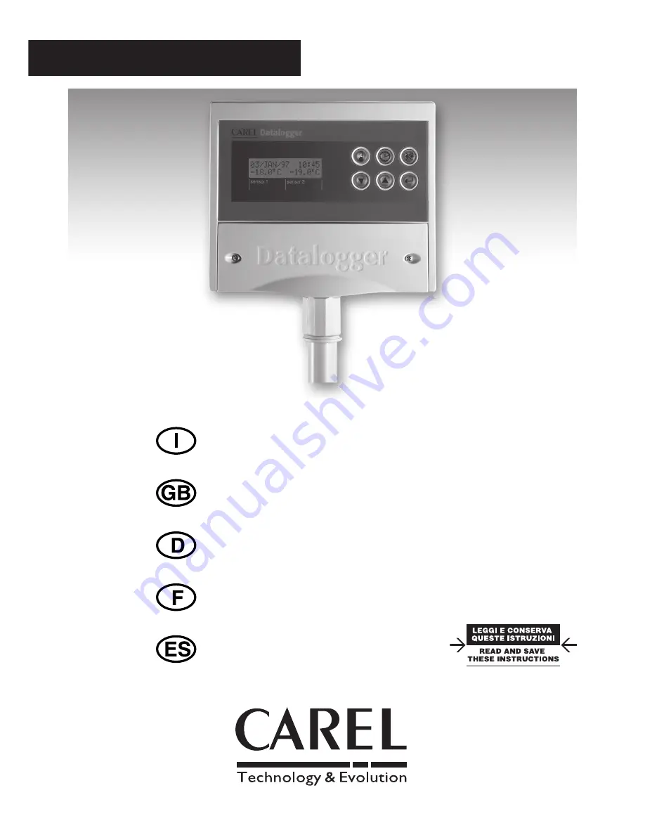 Carel Datalogger User Manual Download Page 1