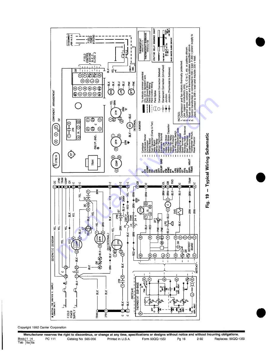 Carrier 50QQ018 Installation, Start-Up And Service Instructions Manual Download Page 16