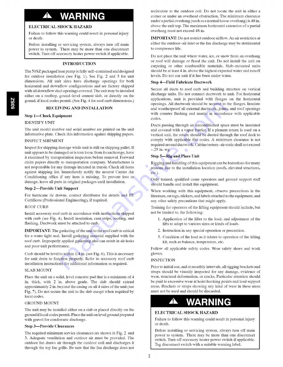 Carrier 50SZ024 Installation Instructions Manual Download Page 2