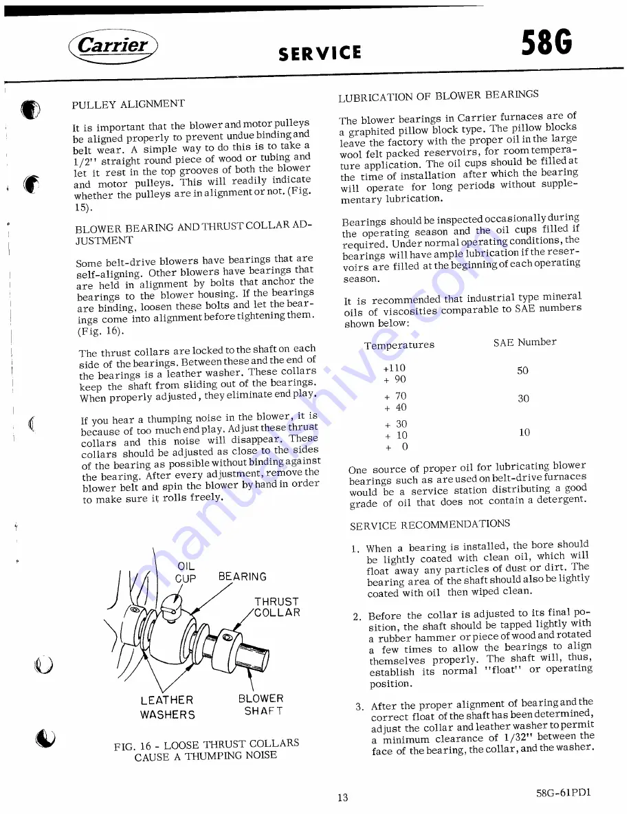 Carrier 58G Service Instructions Manual Download Page 13