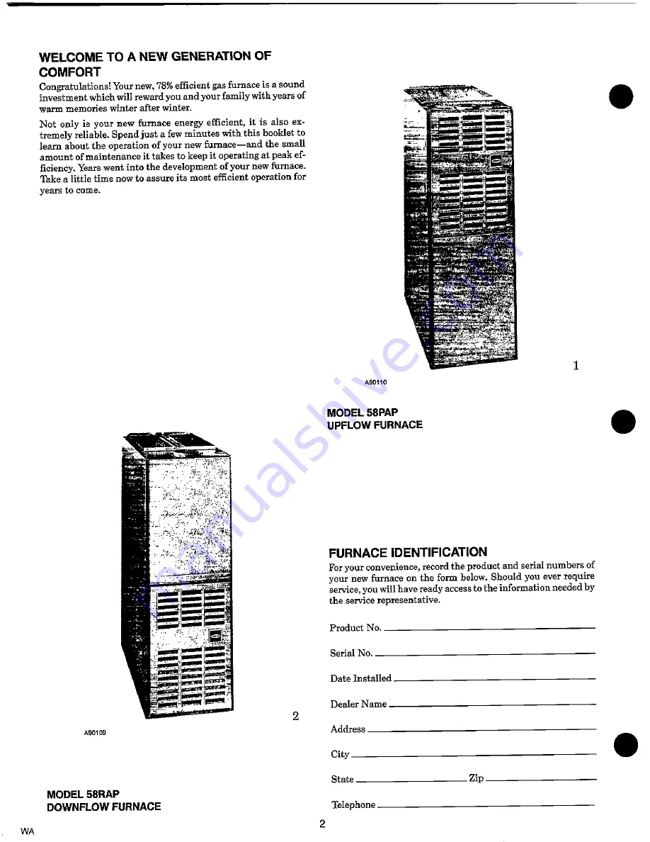 Carrier 58PAP User'S Information Manual Download Page 2