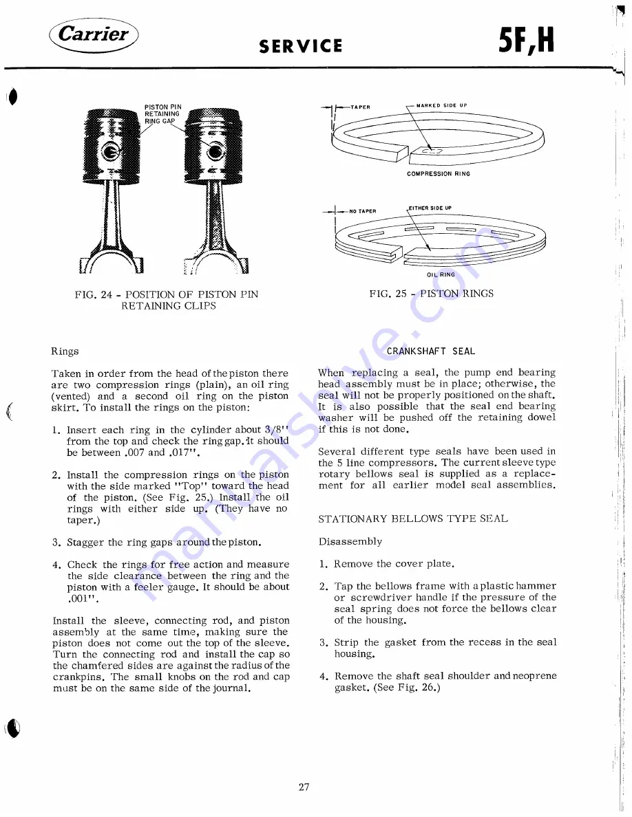 Carrier 5F Service Manual Download Page 27