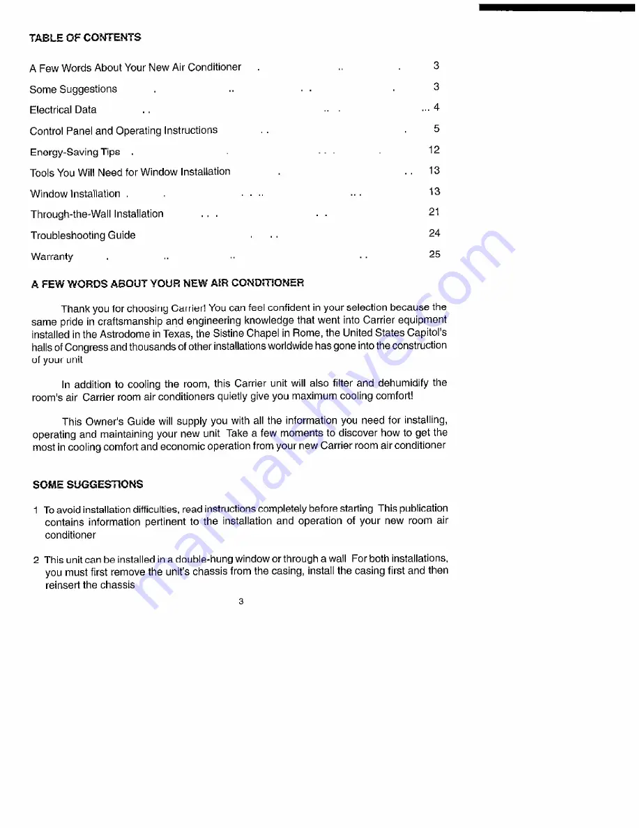 Carrier DC Series Owner'S Manual Download Page 3