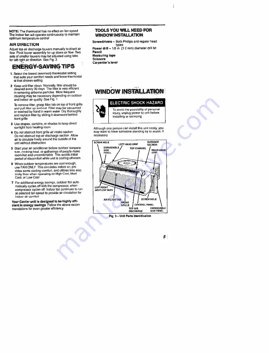 Carrier VisionAire Owner'S Manual Download Page 5